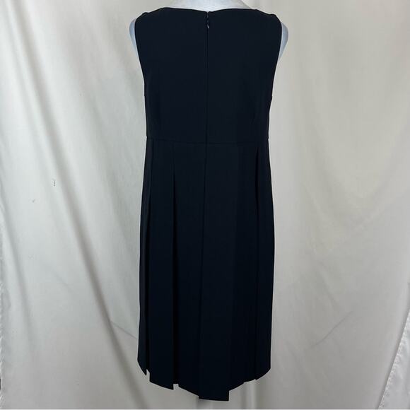 CAbi Black Detached Pleated Office To Date Night Neutral Dress NWOT Size 8 - Picture 5 of 11